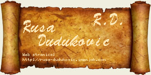 Rusa Duduković vizit kartica